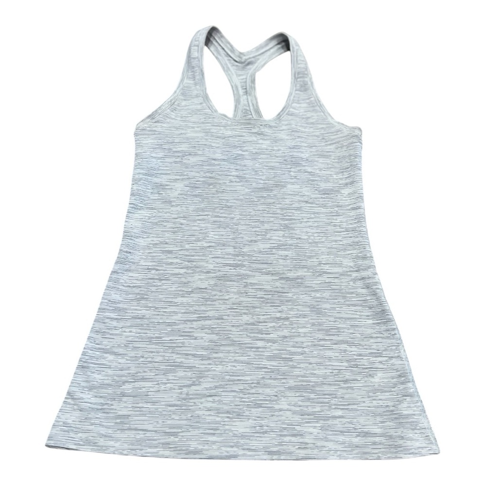 LULULEMON Cool Racerback II Tank top grey and white womens size 4-6